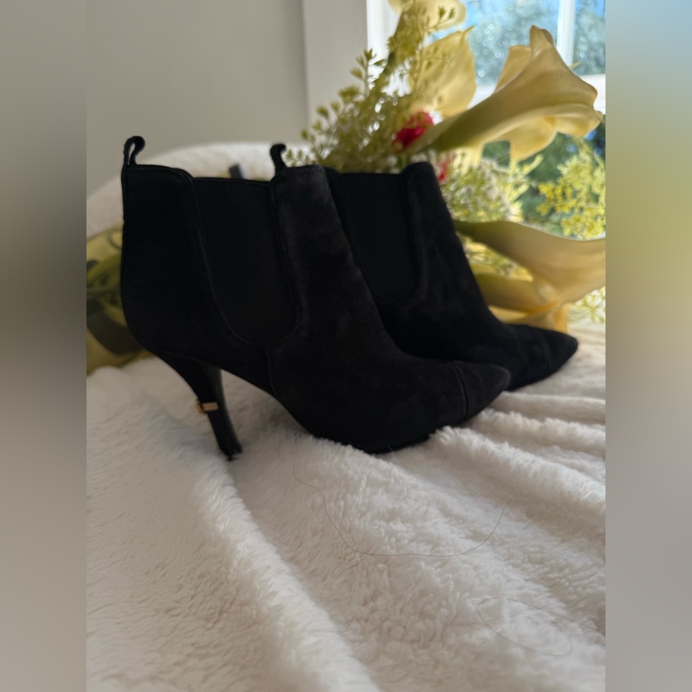 Tory Burch Black Suede Booties - Picture 10 of 11
